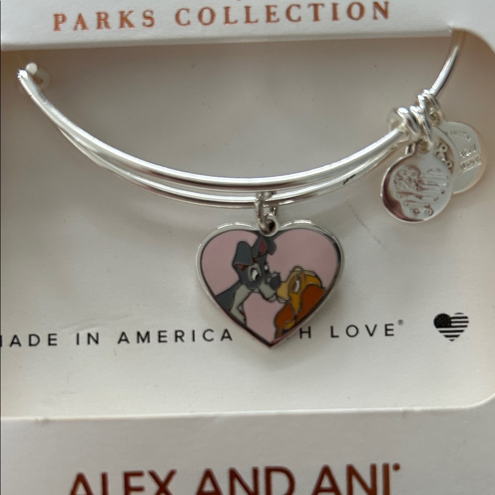 Alex and Ani Disney Parks Lady and the Tramp Pink Heart Charm - Picture 3 of 3